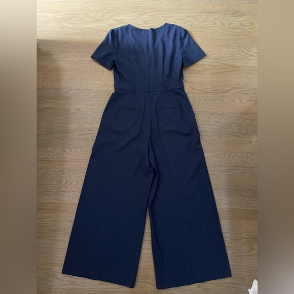 Club Monaco Wool Blend Women's Navy Wide Leg Jumpsuit Size 10 - Picture 5 of 10